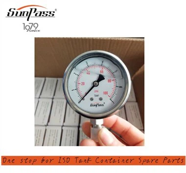 Pressure Gauge For ISO Tank Container Spart Parts Stainless Steel Connection Or Brass Connection